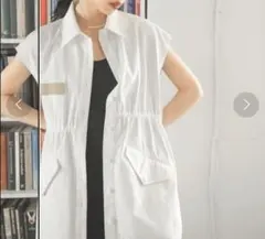 JEANASIS ストーンウォッシュミリタリーベストワンピース　ジレ　ベスト