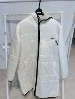最終値下げ美品NIKE ナイキ 中綿 ロングコート 白 L ボア裏地