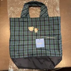 【新品】ファミリア　シューズケース　青系ファミリアチェック