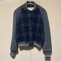 ネイビー・グレー チェック柄ジャケット　relacherのサムネイル