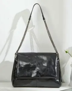 Shein ブラックレザーショルダーバッグのサムネイル