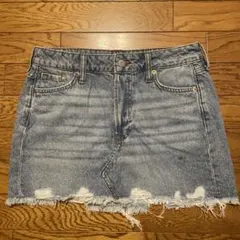 【美品】デニムミニスカート ライトブルー フリンジ