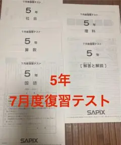 【未使用】サピックス　5年　7月度復習テスト　SAPIX