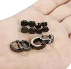 新品未使用　ブラックピアス セット　ピアス　メンズ　大人気　フープ