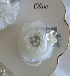 【再販】親子コサージュホワイト 卒業式 入学式 2コセット