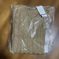 nano universe ベージュ ケーブルニット　新品　定価7,800円
