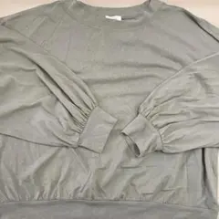 グリーン系バルーンスリーブ 長袖トップス