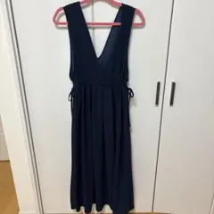 Vネック サロペット ネイビー