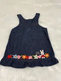 MIKI HOUSEミキハウス デニム ジャンパースカート ワンピース　90cm