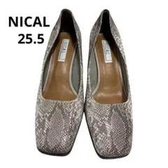 美品【NICAL】卑弥呼　スクエアトゥチャンキーヒールパンプス25.5のサムネイル