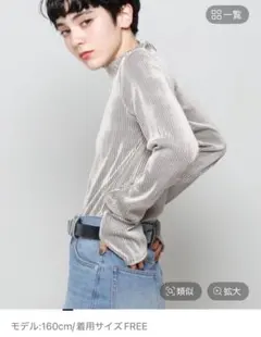 PAGEBOY クシュソデバイカラープリーツハイネック