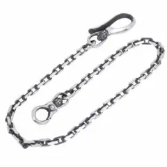 ジャーマンシルバー ウォレットチェーン 燻し加工 白銅 Crown Link