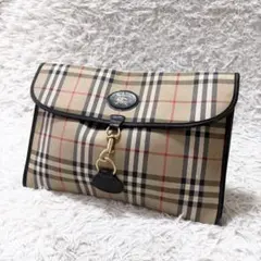 バーバリーブルーレーベル ノバチェック ナイロン レザー アクセサリー