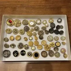 ヴィンテージ風ボタン ゴールドボタン　メタルボタンまとめ売り ゴールド　60個
