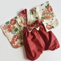 ベビー袴　70-80 ハンドメイド　お食い初め　百日祝い　桃の節句