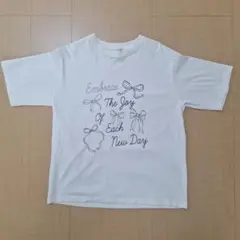 apres jour mignon 白ロゴT リボン 春夏 レディース ジュニアのサムネイル