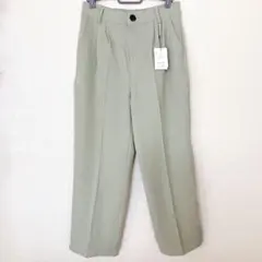 GRL グレイル ワイドパンツ L 新品タグ付き センタープレス グリーンのサムネイル