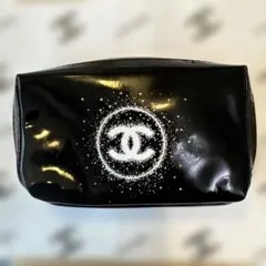 【新品】CHANEL シャネル　ノベルティポーチ　エナメル素材　黒