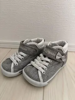 グレー ハイカットスニーカー リボン付き　13.5cm