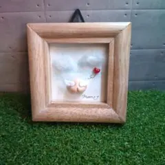 ハンドメイド 額アート「天使なおしり お天気」
