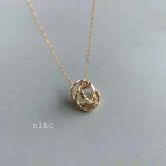 121｜ トリプル リング ネックレス ゴールド アクセサリー ペンダント