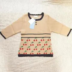 め*)様 新品☆コンビミニ さくらんぼ柄 長袖ワンピース 80サイズ