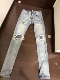 mnml ミニマル ダメージ加工 スキニージーンズ