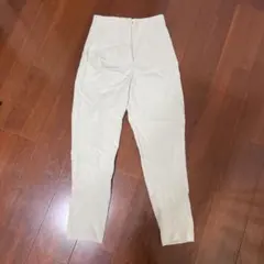 ZARA ザラ XS ハイウエスト テーパードパンツ ホワイト