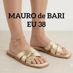 《新品》 MAURO de BARI ゴールドフラットサンダル 38のサムネイル
