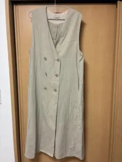 Samansa Mos2 ベージュ ダブルボタン ロングベスト サイズF