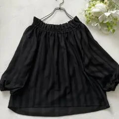 LAUTREAMONT 2WAYオフショルダーブラウス≪洗濯機で洗える≫黒系のサムネイル