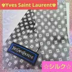 【⭐️Yves Saint Laurent⭐️】ネクタイ グレー シルク