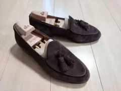 Berwick ダークブラウン スエード タッセルローファー 41