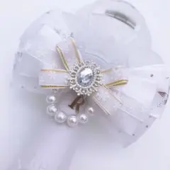 雪＊クロス白キンブレリボン☆ハンドメイド