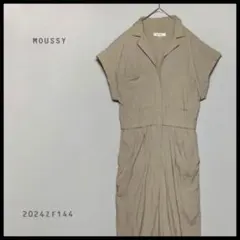 MOUSSY オールインワン　サロペット　ベージュ　重ね着　レイヤード
