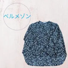 【新品タグ付】ベルメゾン 3L 大きいサイズ 花柄長袖ブラウス（イエロー系）
