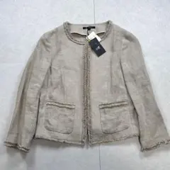 リネン ノーカラージャケット