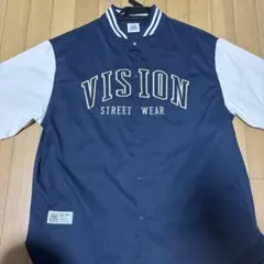 VISION STREET WEAR スタジャン ネイビー/ホワイト