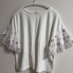 earth music&ecology フリル袖Tシャツ