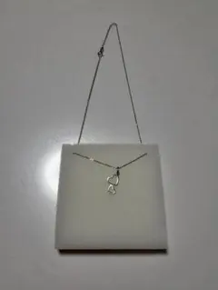 未使用品　ダブルハートネックレス　シルバー