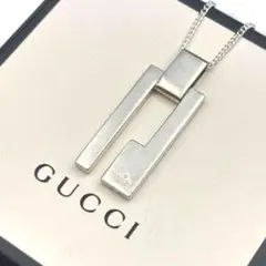 GUCCI グッチ ネックレス カットアウトGロゴ スクエア ヴィンテージ SV GUCCI グッチ ネックレス カットアウトGロゴ スクエア ヴィンテージ SV