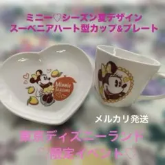 ♥️東京ディズニーリゾート♥️ミニーシーズンデザインのハート型マグカップとプレート