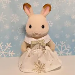 シルバニア お母さん服 しっぽのための銀花のワンピース 金