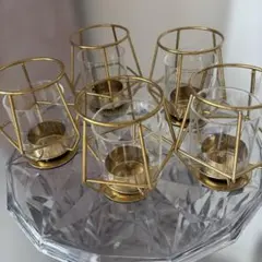 IKEA ペルルバンド キャンドルホルダー ゴールド 5個セット