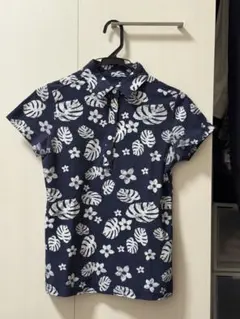 断*離様 Callaway ゴルフ 花柄ポロシャツ Mサイズ ネイビー