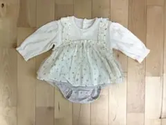 リブ袖＊チュールスカート＊ロンパース＊80㎝
