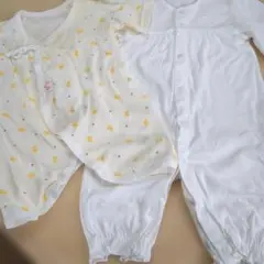 ✧ 赤ちゃんの城 ✧　前開きロンパース・肌着セット５０∼７０ＣＭ　２枚