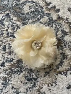 【ライトイエロー✴︎花モチーフ】コサージュ12cm