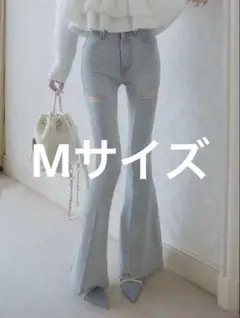 darich ダーリッチ ドロップビジューフレアデニムパンツ Sサイズ