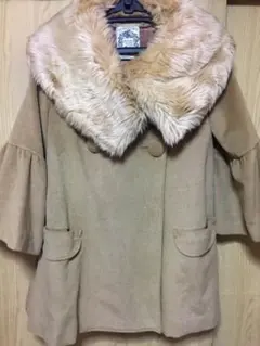 美品 フェイクファーコート